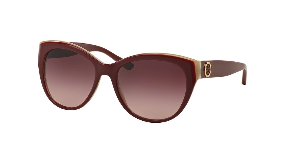 Tory Burch TY7084A Sunglasses 14938H-55 - Bordeaux Horn/bordeaux Frame, Burgundy Gradient Lenses
