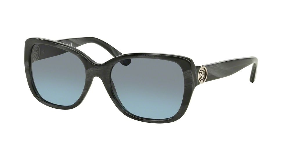 Tory Burch TY7086A Sunglasses 15318F-55 - Dark Blue Grey Horn Frame, Blue Grey Gradient Lenses