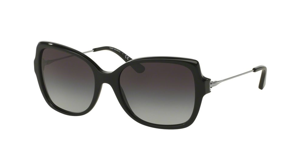 Tory Burch TY7094A Sunglasses 139011-56 - Black/Silver Frame, Grey Gradient Lenses