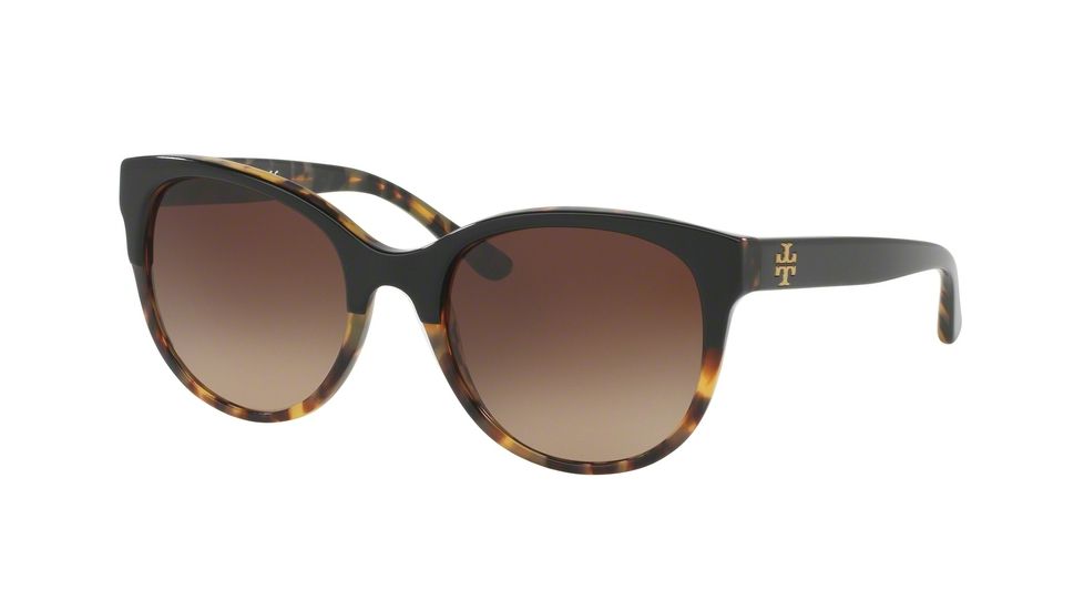 Tory Burch TY7095A Sunglasses 160113-54 - Black/Tort Frame, Dark Brown Gradient Lenses
