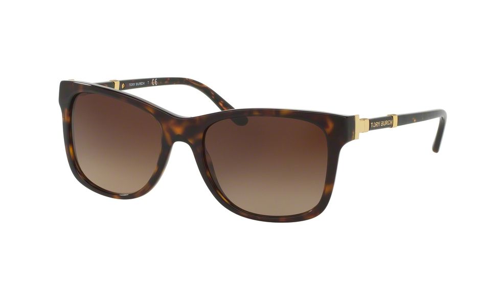 Tory Burch TY7109 Sunglasses 137813-55 - Dark Tortoise Frame, Brown Gradient Lenses