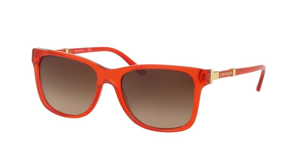 Tory Burch TY7109 Sunglasses 165713-55 - Nantucket Red Frame, Dark Brown Gradient Lenses