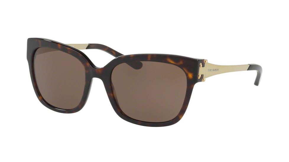 Tory Burch TY7110 Sunglasses 137873-57 - Dark Tortoise Frame, Brown Solid Lenses