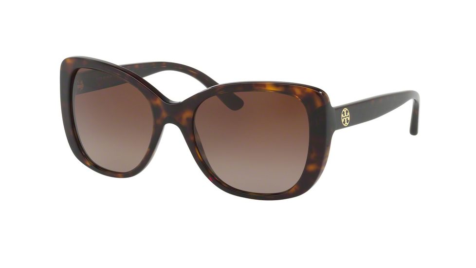 Tory Burch TY7114 Single Vision Prescription Sunglasses TY7114-1378T5-53 - Lens Diameter 53 mm, Frame Color Dark Tortoise