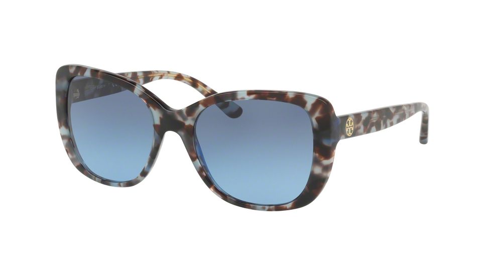 Tory Burch TY7114 Single Vision Prescription Sunglasses TY7114-16928F-53 - Lens Diameter 53 mm, Frame Color Blue Tortoise