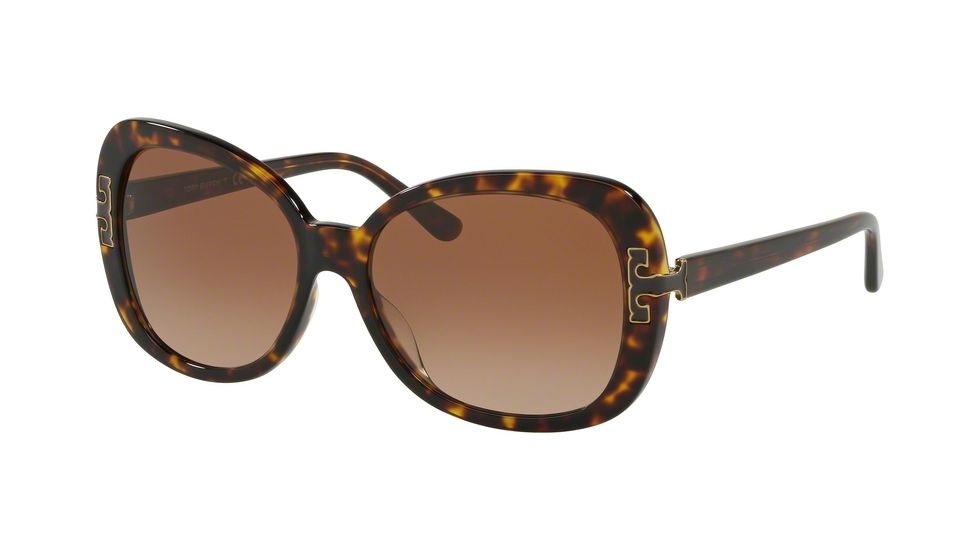 Tory Burch TY7133U Prescription Sunglasses, 57mm, Dark Havana, TY7133U-172813-57-SV