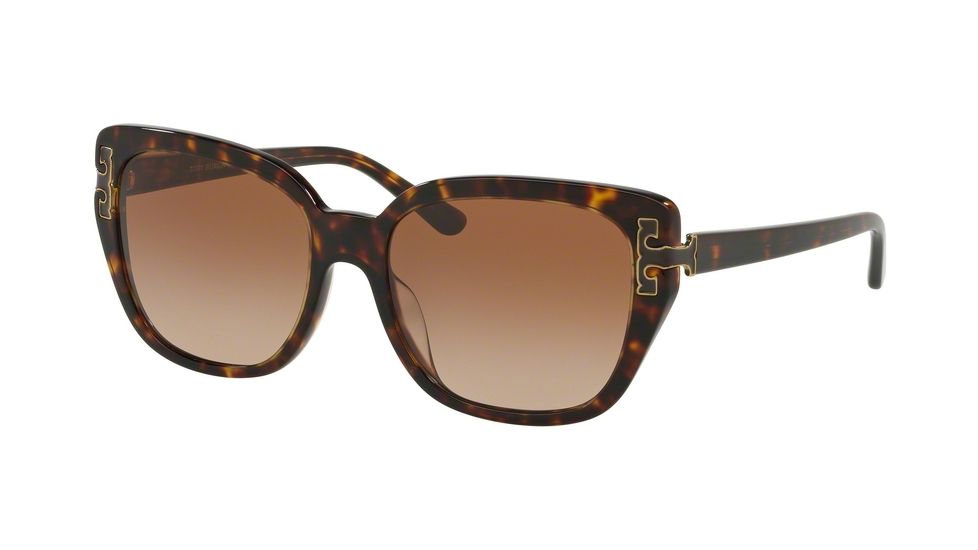 Tory Burch TY7134U Progressive Prescription Sunglasses, 56mm, Dark Havana, TY7134U-172813-56-PRO