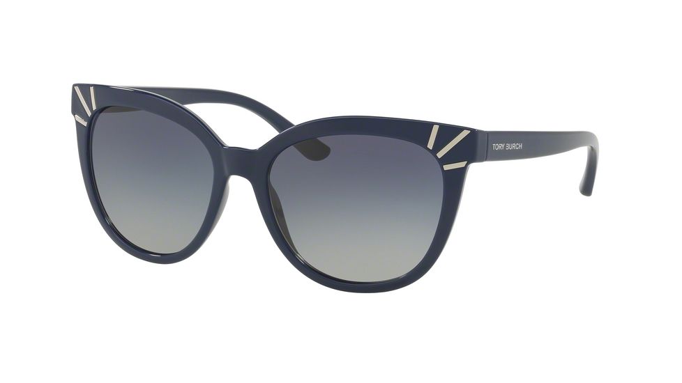 Tory Burch TY9051 Single Vision Prescription Sunglasses TY9051-13704L-56 - Lens Diameter 56 mm, Frame Color Navy
