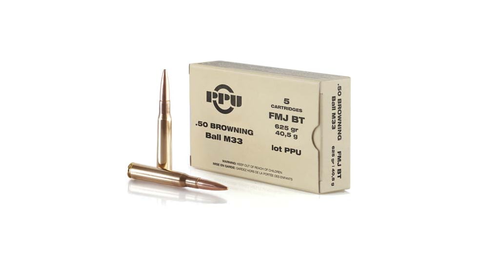 TR&amp;Z PPN50MC Mil-Spec 50 BMG 625 Gr Full Metal Jacket Boat Tail FMJBT 120 Ro