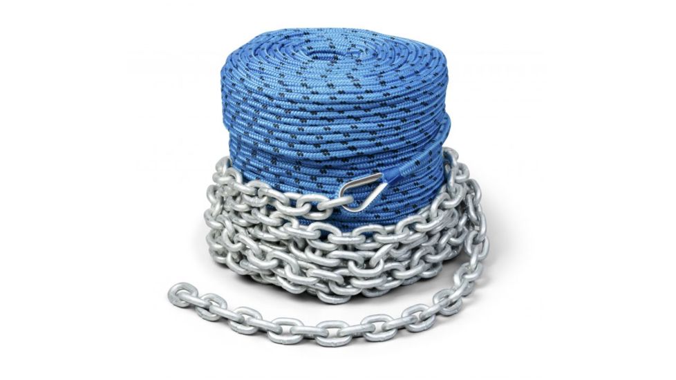TRAC Outdoors Anchor Rode 200/15, 6mm x 200 Rope and 15 Chain Combo T10212, T10212