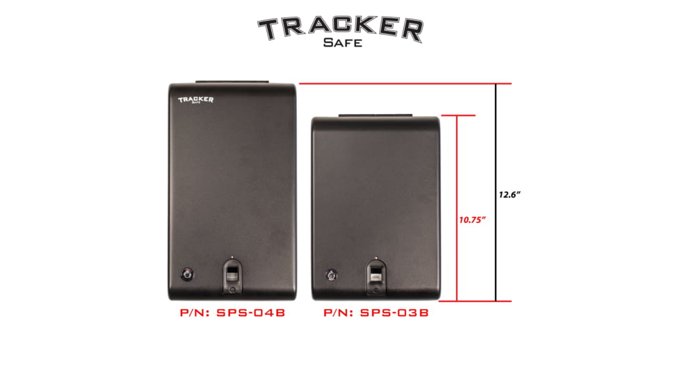 Tracker Safe Single Pistol Safe-Biometric Lock, 12.6in, Black, SPS-04B