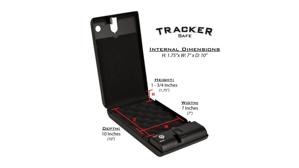 Tracker Safe Single Pistol Safe-Biometric Lock, 12.6in, Black, SPS-04B
