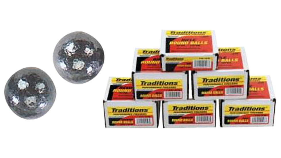 Traditions Rifle .50 Caliber 177 Grain Lead Balls, 20 Rounds, A1241-50CAL