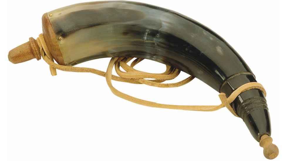 Traditions Authentic Powder Horn w/Sling and Cap/Stopper, Leather/Wooden, A1252