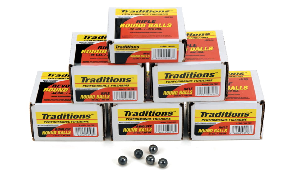 Traditions Bullets Revolver Roundball .36cal .3756 100pk