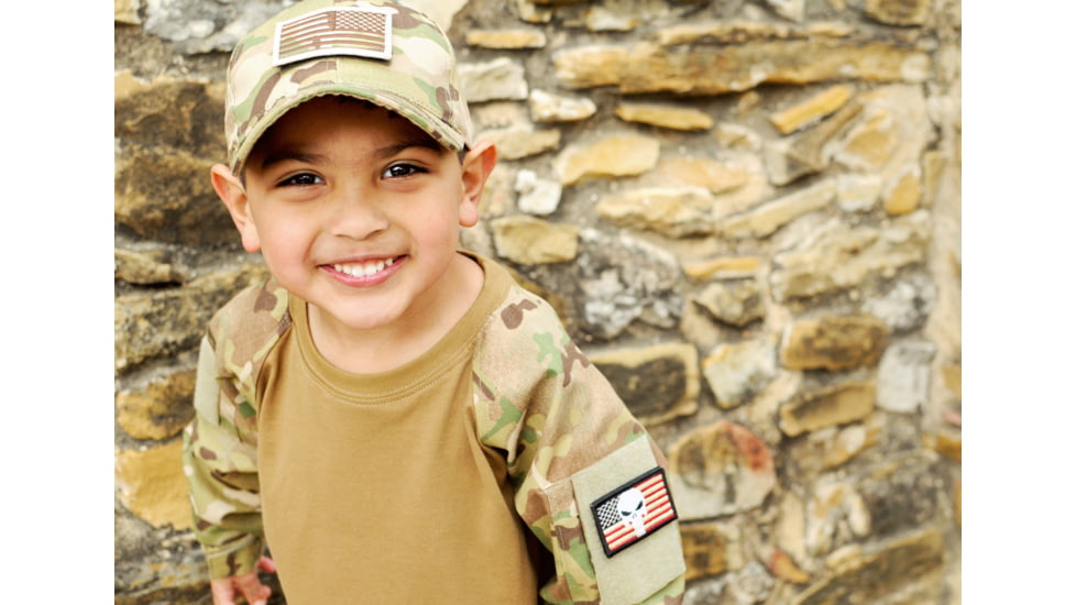 Trooper Clothing Kids 6 Panel Tactical Cap, Multi Color Camo, Multi Color Camo, One Size 9401