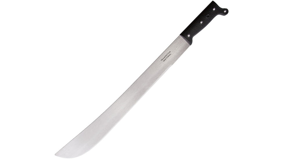 Tramontina Machete 20in Knife, 20 satin finish carbon steel blade, Black plastic handle, 26616/020