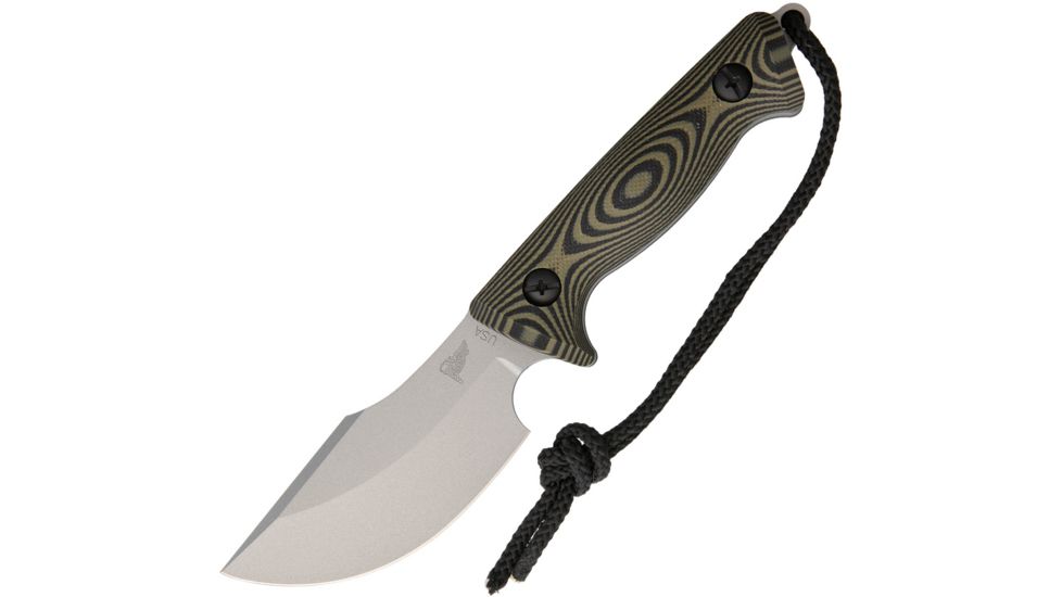 Treeman Combat Knives Path Finder Kydex Sheath Fixed Blade Knife, 4.25in, Standard Edge, Green and Black Micarta Handle TCK032