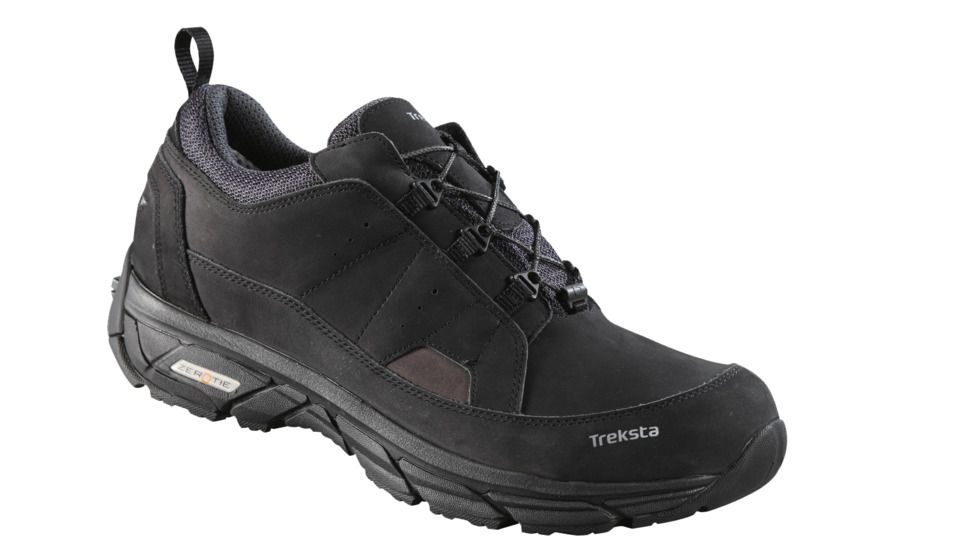 Treksta Leather Zero Tie Casual Shoe - Mens-Black-Medium-13 US
