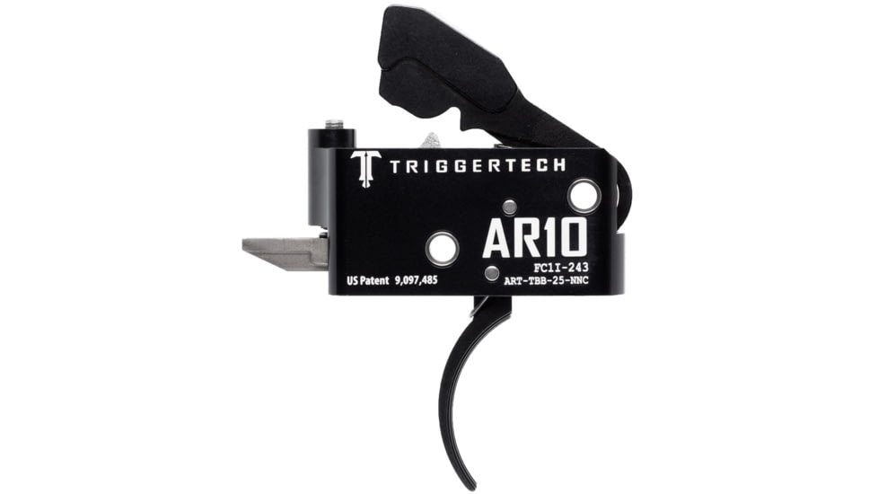 Triggertech Adaptable Trigger, AR-10, Curved, Anodized, Black, ART-TBB-25-NNC