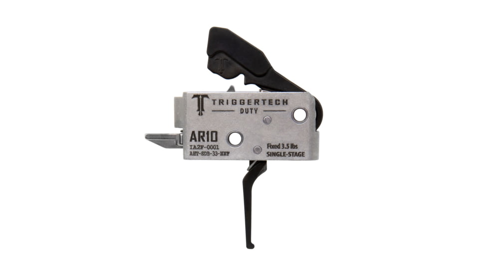 Triggertech AR-10 Single Stage Duty Trigger, Flat Straight, 3.5lb Pull Weight, Black, AHT-SDB-33-NNF
