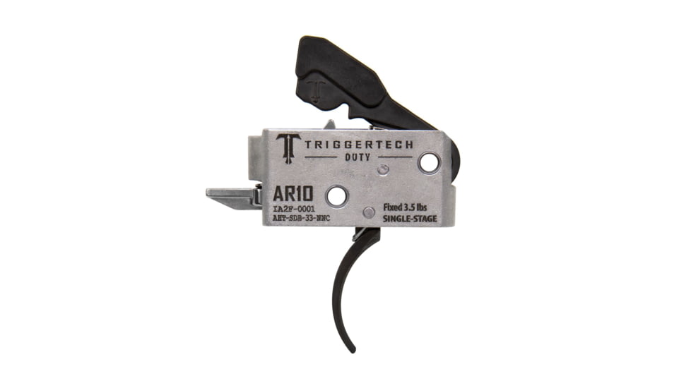 Triggertech AR-10 Single Stage Duty Trigger, Traditional Curved, 3.5lb Pull Weight, Black, AHT-SDB-33-NNC