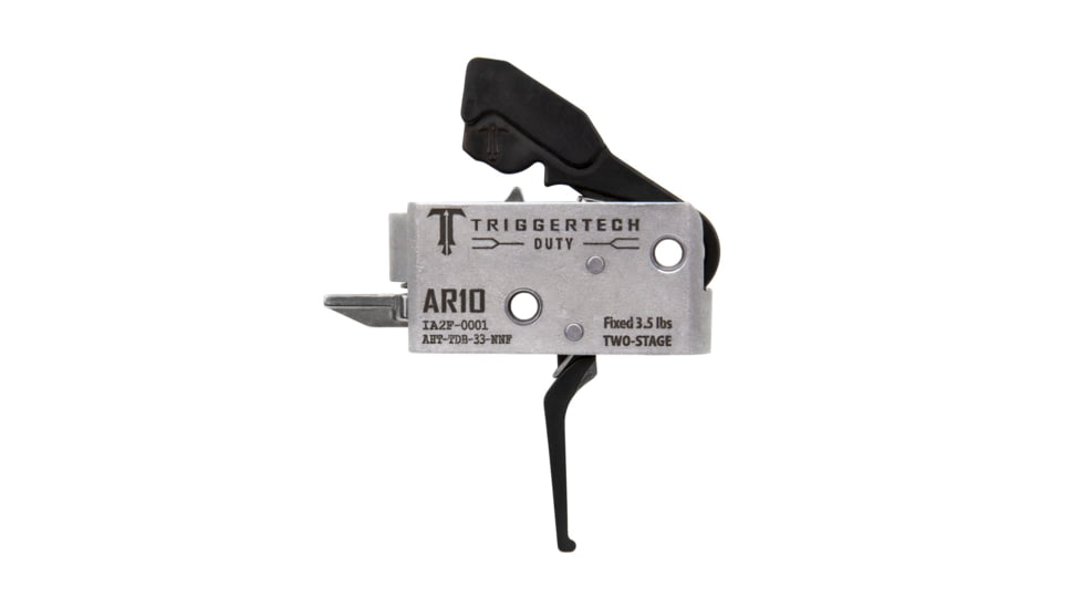 Triggertech AR-10 Two Stage Duty Trigger, Flat Straight, 3.5lb Pull Weight, Black, AHT-TDB-33-NNF