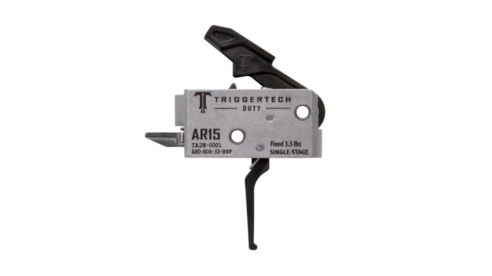 Triggertech Duty AR15 Single-Stage Flat Trigger, 3.5lb Pull Weight, Stainless Steel, PVD Black, AH0-SDB-33-NNF