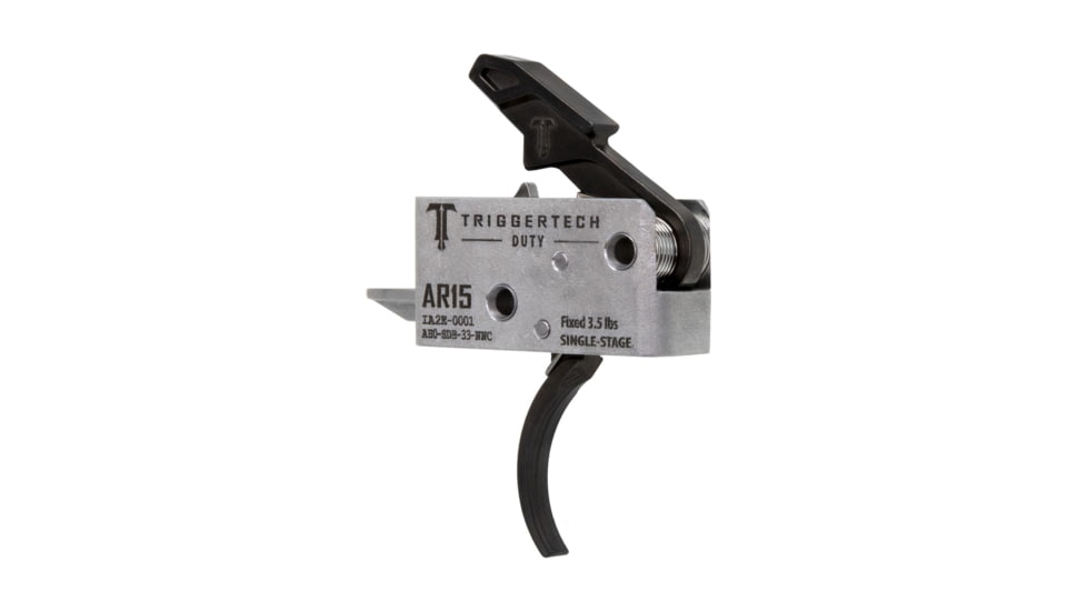 Triggertech AR-15 Single Stage Duty Trigger, Traditional Curved, 3.5lb Pull Weight, Black, AH0-SDB-33-NNC