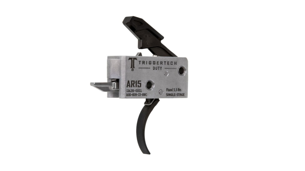 Triggertech AR-15 Single Stage Duty Trigger, Traditional Curved, 3.5lb Pull Weight, Black, AH0-SDB-33-NNC