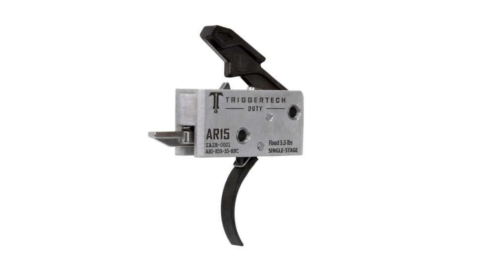 Triggertech AR-15 Single Stage Mil Spec Trigger, Traditional Curved, 5.5lb Pull Weight, Black, AH0-SDB-55-NNC