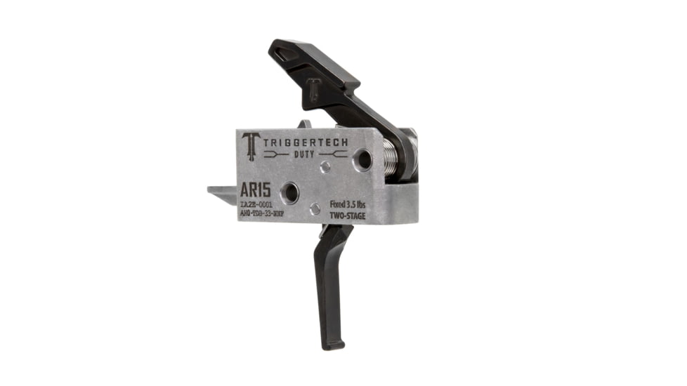 Triggertech AR-15 Two Stage Duty Trigger, Flat Straight, 3.5lb Pull Weight, Black, AH0-TDB-33-NNF