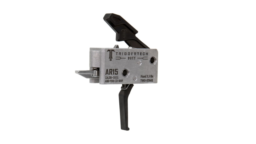 Triggertech AR-15 Two Stage Duty Trigger, Flat Straight, 3.5lb Pull Weight, Black, AH0-TDB-33-NNF