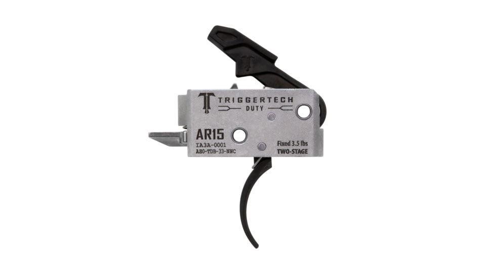 Triggertech AR-15 Two Stage Duty Trigger, Traditional Curved, 3.5lb Pull Weight, Black, AH0-TDB-33-NNC