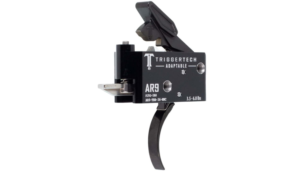 Triggertech AR-9 Adaptable Trigger, Curved, 3.5-6 lbs., Black, AR9-TBB-36-NNC