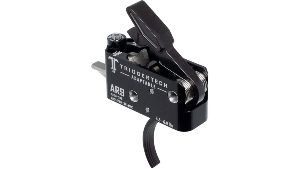 Triggertech AR-9 Adaptable Trigger, Curved, 3.5-6 lbs., Black, AR9-TBB-36-NNC