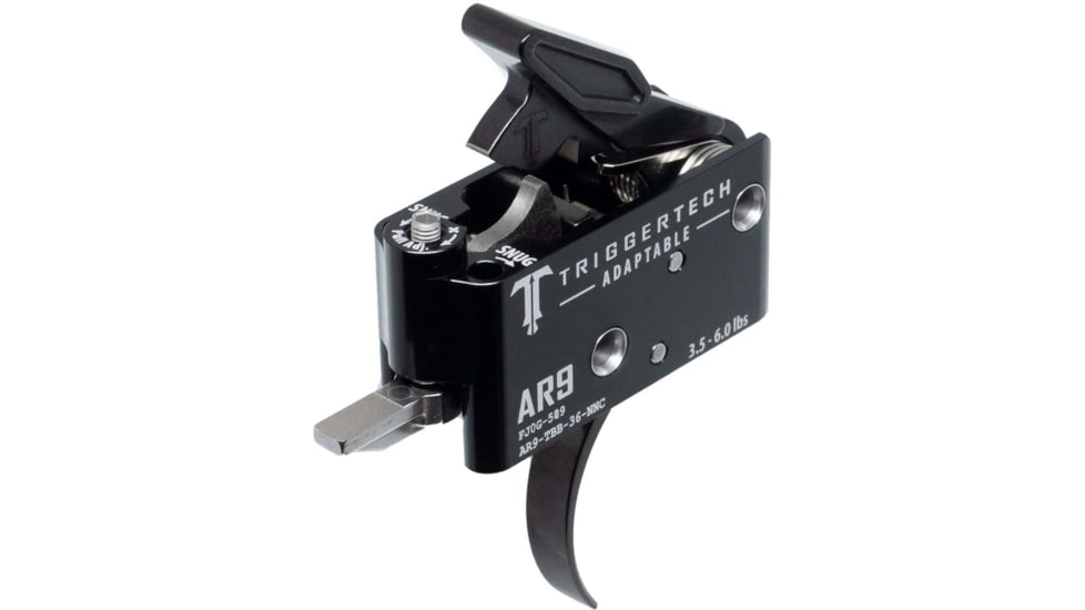 Triggertech AR-9 Adaptable Trigger, Curved, 3.5-6 lbs., Black, AR9-TBB-36-NNC
