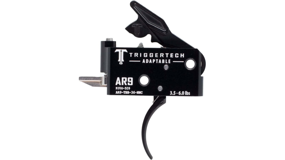 Triggertech AR-9 Adaptable Trigger, Curved, 3.5-6 lbs., Black, AR9-TBB-36-NNC