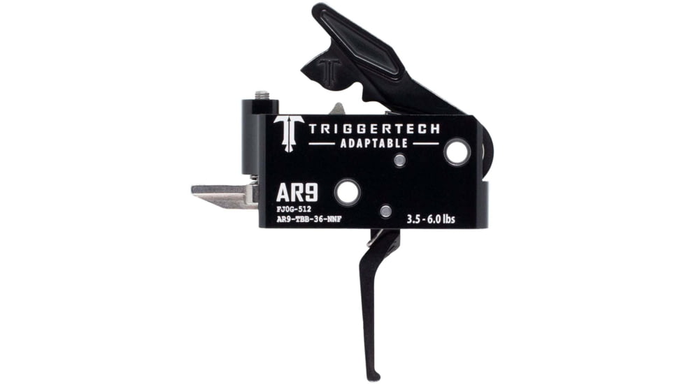 Triggertech AR-9 Adaptable Trigger, Flat, 3.5-6 lbs., Black, AR9-TBB-36-NNF