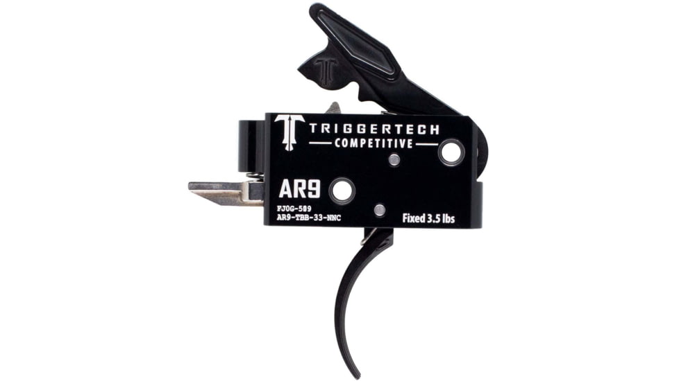 Triggertech AR-9 Competitive Trigger, Curved, 3.5 lbs., Black, AR9-TBB-33-NNC