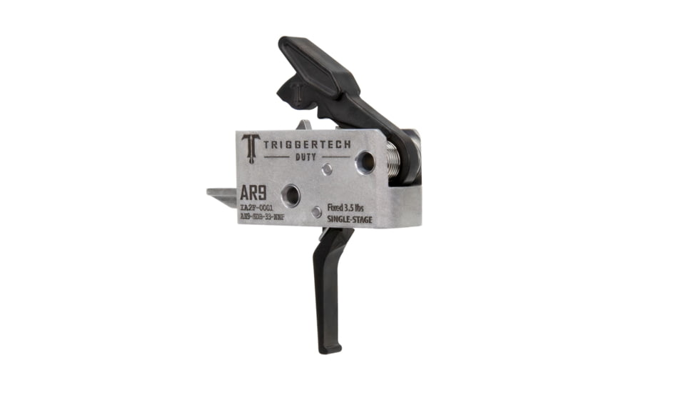 Triggertech AR-9 Single Stage Duty Trigger, Flat Straight, 3.5lb Pull Weight, Black, AH9-SDB-33-NNF