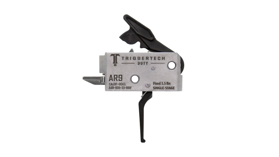 Triggertech AR-9 Single Stage Duty Trigger, Flat Straight, 3.5lb Pull Weight, Black, AH9-SDB-33-NNF
