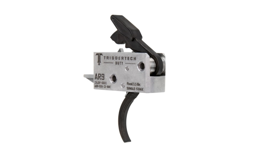 Triggertech AR-9 Single Stage Duty Trigger, Traditional Curved, 3.5lb Pull Weight, Black, AH9-SDB-33-NNC