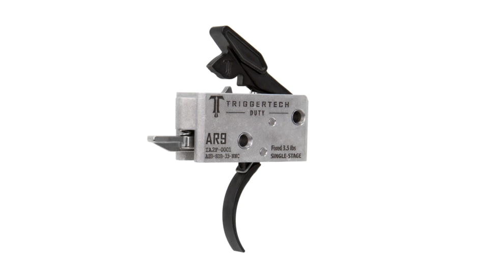 Triggertech AR-9 Single Stage Duty Trigger, Traditional Curved, 3.5lb Pull Weight, Black, AH9-SDB-33-NNC