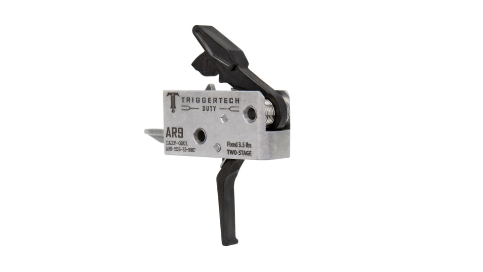 Triggertech AR-9 Two Stage Duty Trigger, Flat Straight, 3.5lb Pull Weight, Black, AH9-TDB-33-NNF