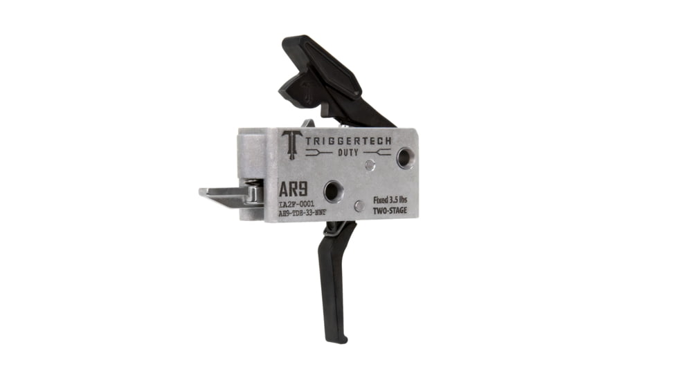 Triggertech AR-9 Two Stage Duty Trigger, Flat Straight, 3.5lb Pull Weight, Black, AH9-TDB-33-NNF