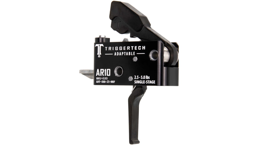 Triggertech AR10 Single-Stage Adaptable Flat Trigger, 2.5-5lb Pull, Black, BLACK, AR10, ART-SBB-25-NNF