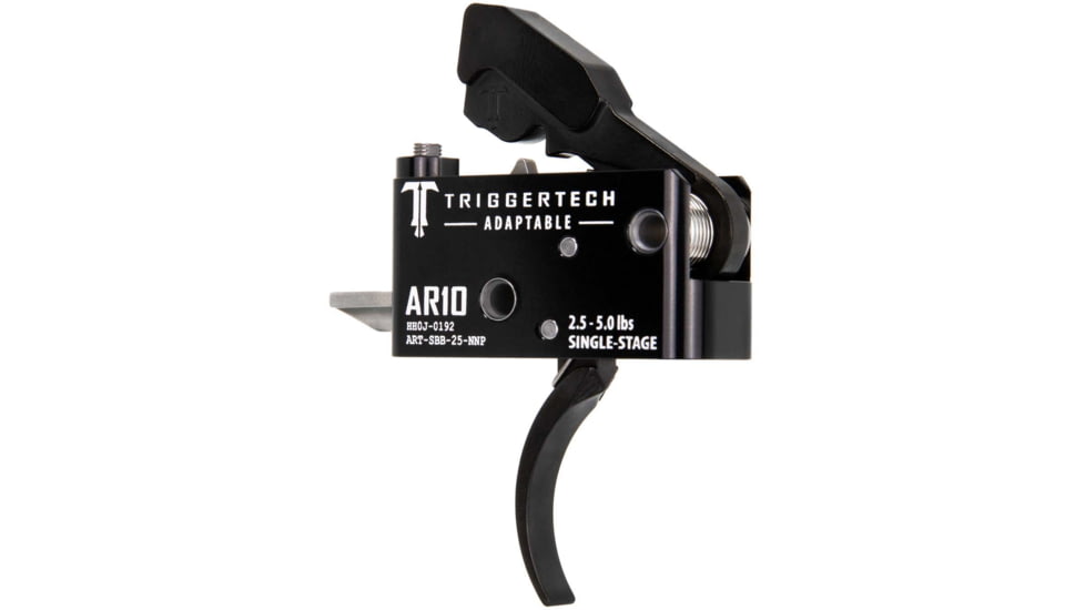 Triggertech AR10 Single-Stage Adaptable Pro Curved Trigger, 2.5-5lb Pull, Black, BLACK, AR10, ART-SBB-25-NNP