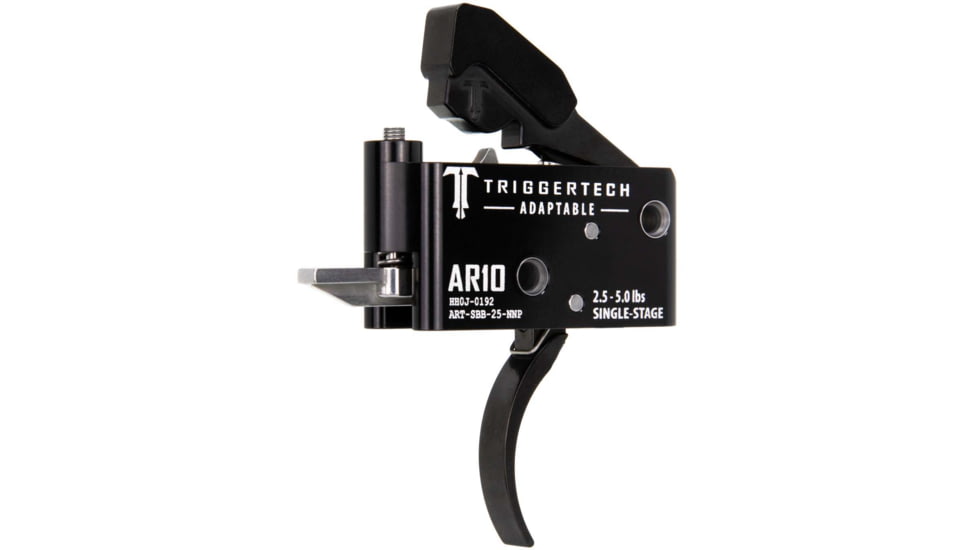Triggertech AR10 Single-Stage Adaptable Pro Curved Trigger, 2.5-5lb Pull, Black, BLACK, AR10, ART-SBB-25-NNP