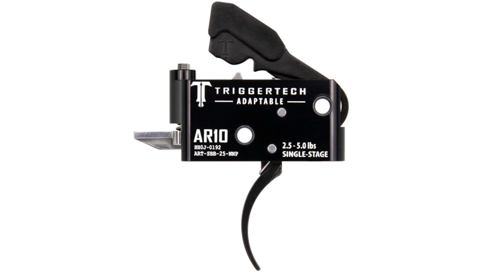 Triggertech AR10 Single-Stage Adaptable Pro Curved Trigger, 2.5-5lb Pull, Black, BLACK, AR10, ART-SBB-25-NNP